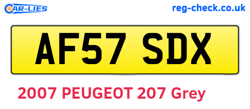 AF57SDX are the vehicle registration plates.