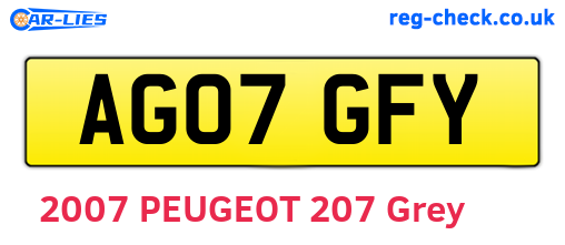 AG07GFY are the vehicle registration plates.