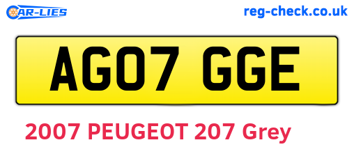 AG07GGE are the vehicle registration plates.