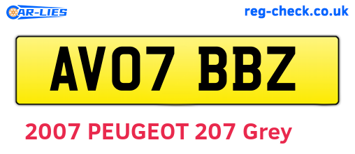 AV07BBZ are the vehicle registration plates.