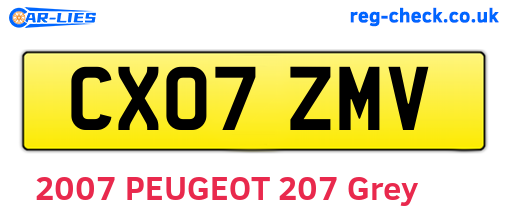 CX07ZMV are the vehicle registration plates.