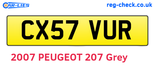 CX57VUR are the vehicle registration plates.