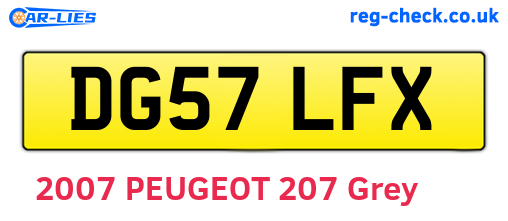 DG57LFX are the vehicle registration plates.