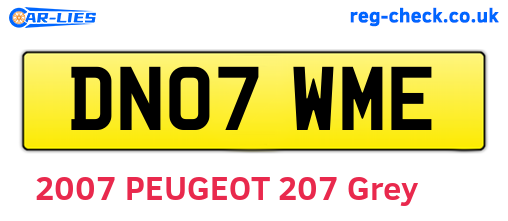 DN07WME are the vehicle registration plates.