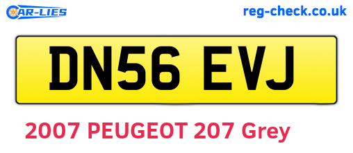 DN56EVJ are the vehicle registration plates.