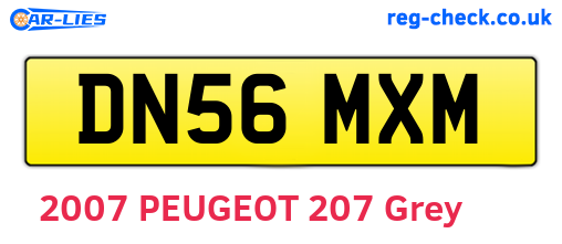 DN56MXM are the vehicle registration plates.