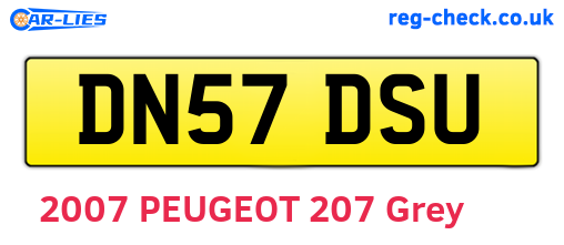 DN57DSU are the vehicle registration plates.