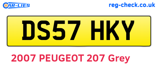 DS57HKY are the vehicle registration plates.