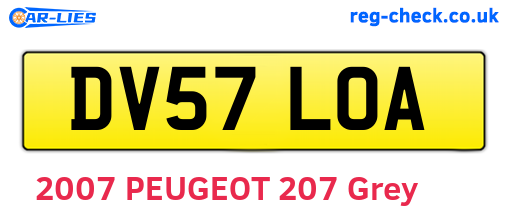 DV57LOA are the vehicle registration plates.