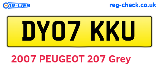 DY07KKU are the vehicle registration plates.
