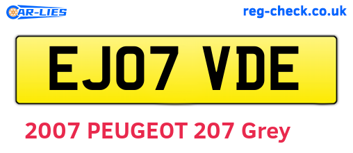 EJ07VDE are the vehicle registration plates.