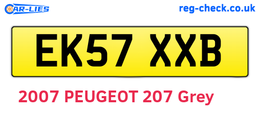 EK57XXB are the vehicle registration plates.