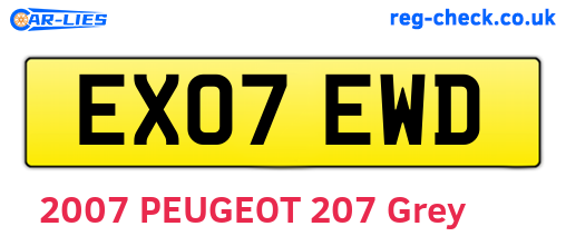 EX07EWD are the vehicle registration plates.
