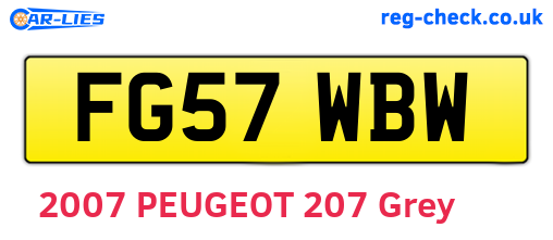 FG57WBW are the vehicle registration plates.