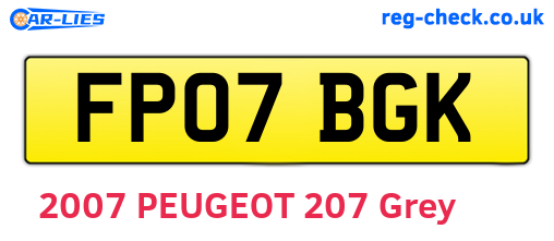 FP07BGK are the vehicle registration plates.