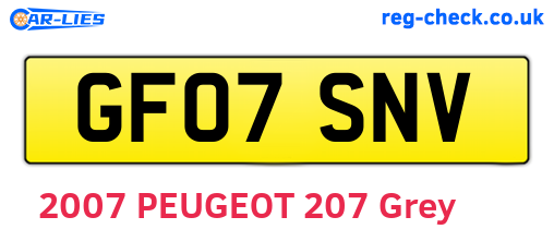 GF07SNV are the vehicle registration plates.