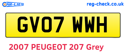 GV07WWH are the vehicle registration plates.