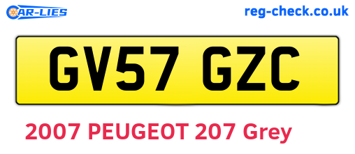 GV57GZC are the vehicle registration plates.