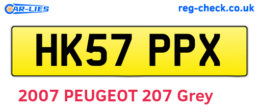 HK57PPX are the vehicle registration plates.