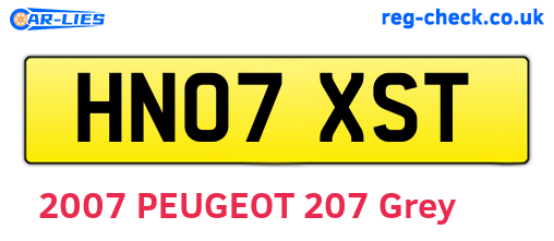HN07XST are the vehicle registration plates.