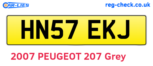 HN57EKJ are the vehicle registration plates.