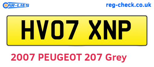 HV07XNP are the vehicle registration plates.