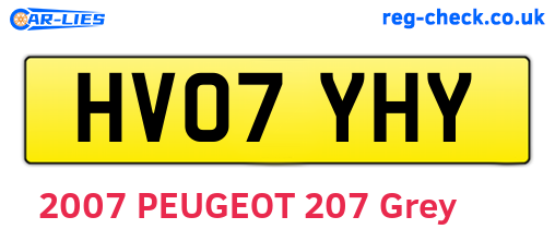 HV07YHY are the vehicle registration plates.