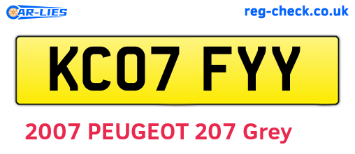 KC07FYY are the vehicle registration plates.