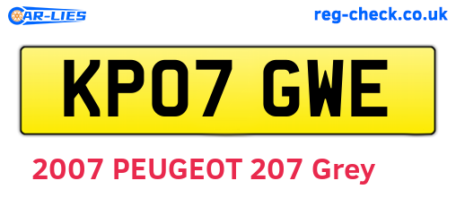 KP07GWE are the vehicle registration plates.