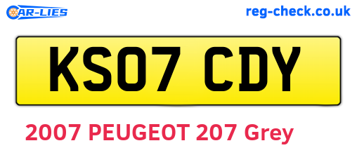 KS07CDY are the vehicle registration plates.