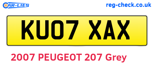 KU07XAX are the vehicle registration plates.