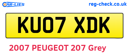 KU07XDK are the vehicle registration plates.
