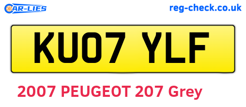 KU07YLF are the vehicle registration plates.