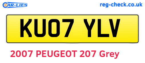KU07YLV are the vehicle registration plates.