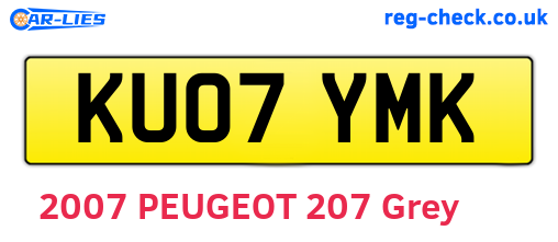 KU07YMK are the vehicle registration plates.