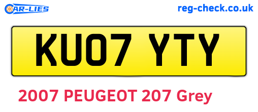 KU07YTY are the vehicle registration plates.