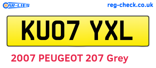 KU07YXL are the vehicle registration plates.