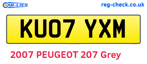 KU07YXM are the vehicle registration plates.
