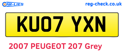 KU07YXN are the vehicle registration plates.