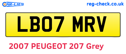 LB07MRV are the vehicle registration plates.