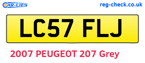 LC57FLJ are the vehicle registration plates.