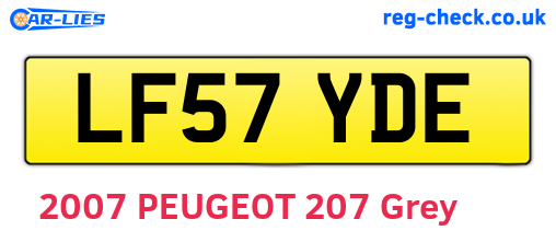 LF57YDE are the vehicle registration plates.