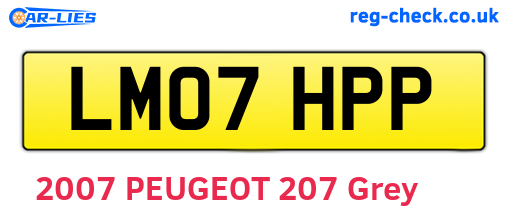 LM07HPP are the vehicle registration plates.