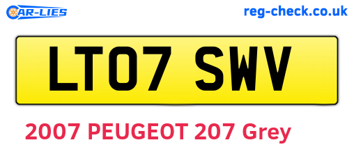 LT07SWV are the vehicle registration plates.