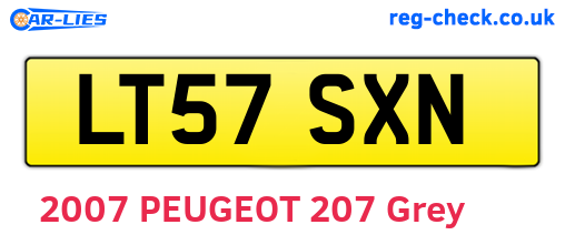 LT57SXN are the vehicle registration plates.