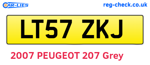 LT57ZKJ are the vehicle registration plates.
