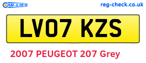 LV07KZS are the vehicle registration plates.