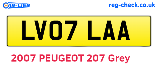 LV07LAA are the vehicle registration plates.