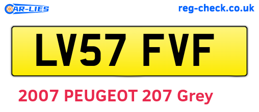 LV57FVF are the vehicle registration plates.