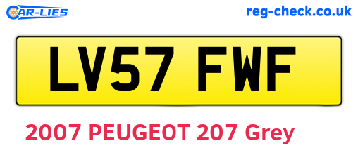 LV57FWF are the vehicle registration plates.